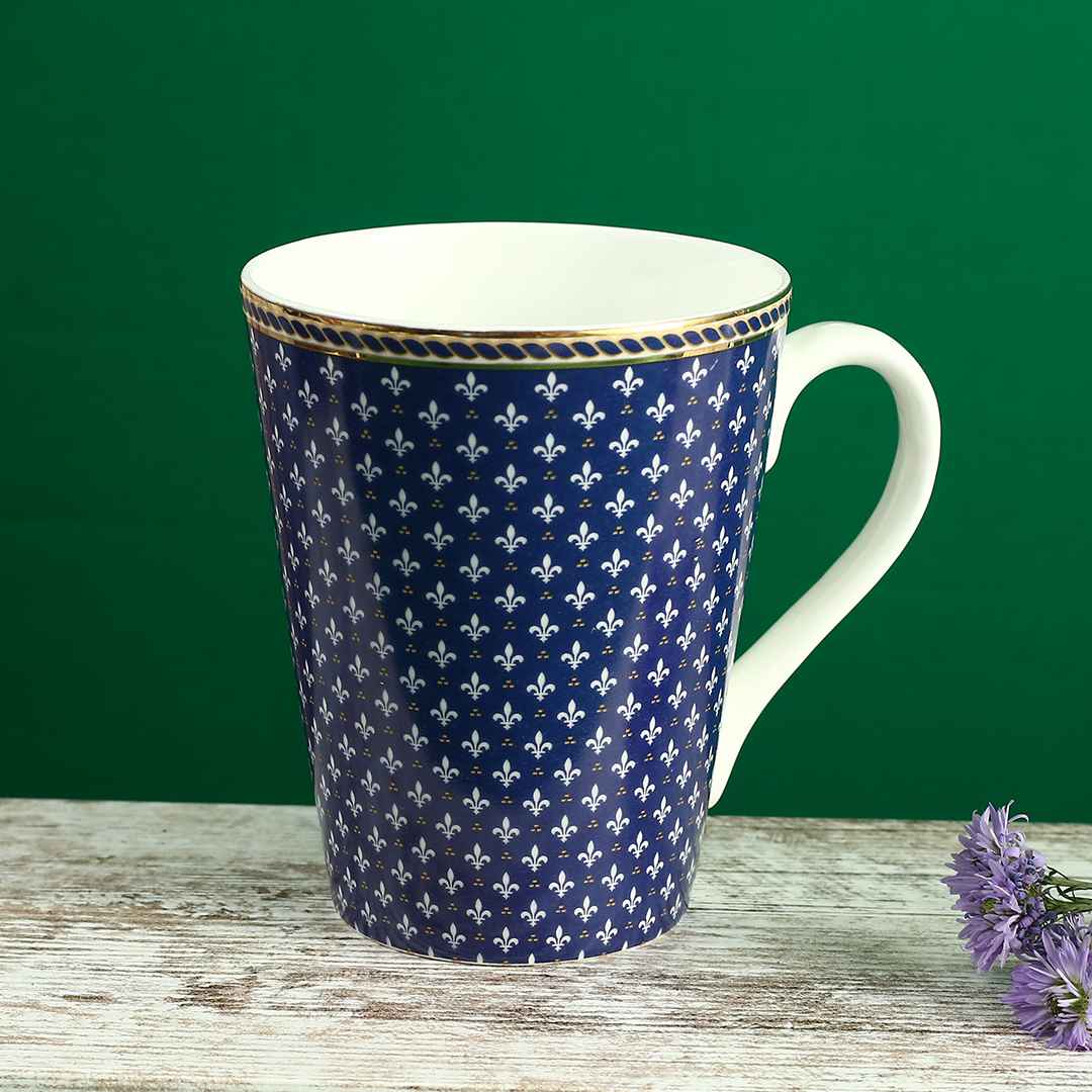 Sicilia Fine Bone China Coffee Mug - Royal Blue - Set of 2 Pcs - Image 4