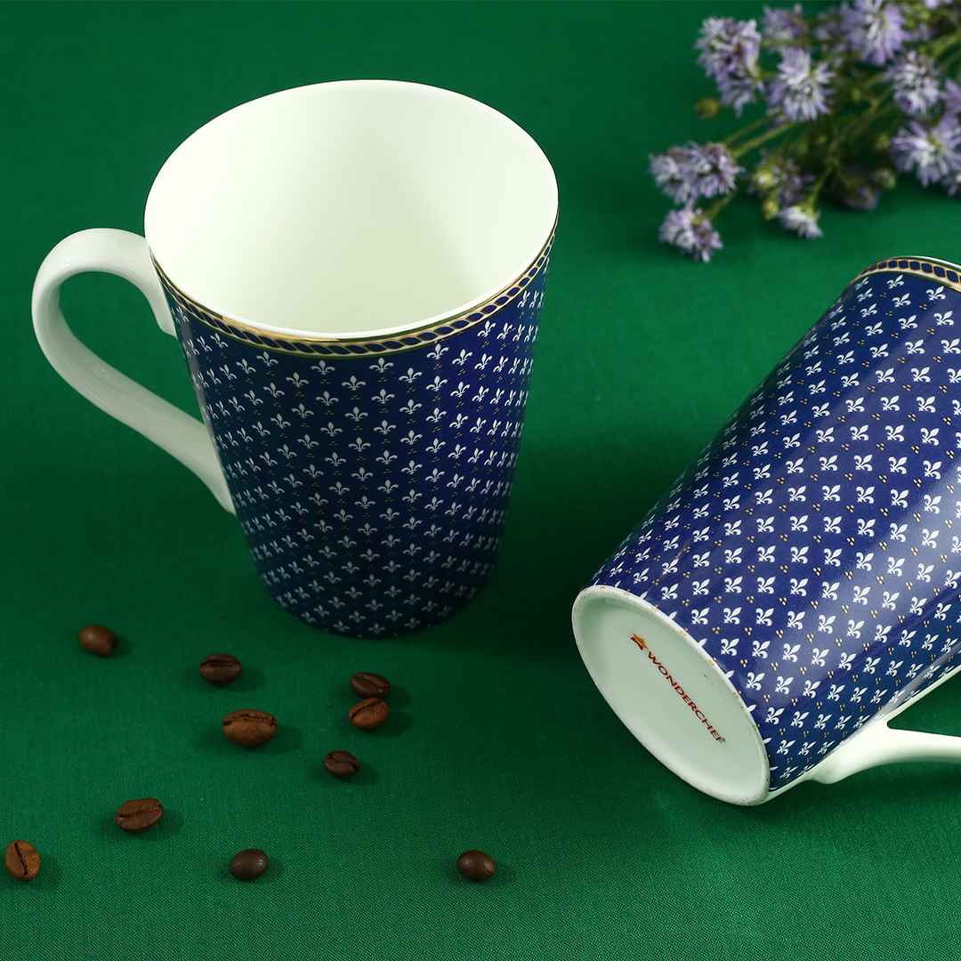 Sicilia Fine Bone China Coffee Mug - Royal Blue - Set of 2 Pcs - Image 8