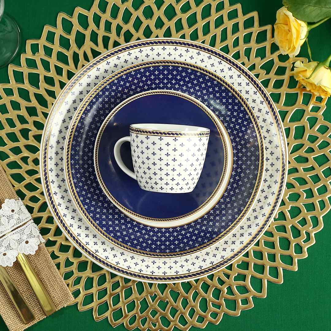 Sicilia Fine Bone China Cup & Saucer Set - Royal Blue - Set of 2 Pcs - Image 7