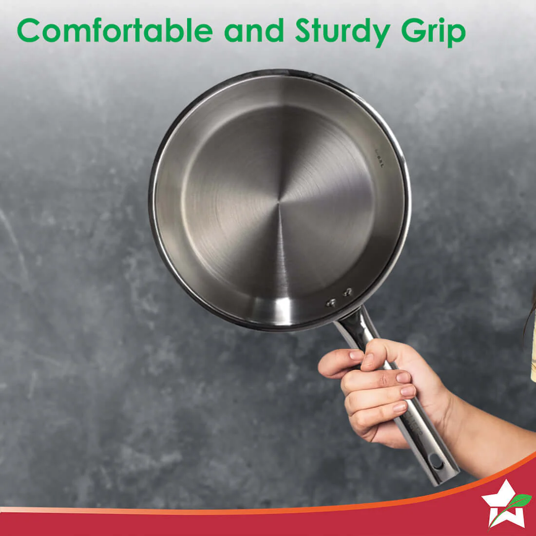 Stella Triply Stainless Steel Fry Pan | 24 cm, 1.7 Litres | Compatible with Gas Stove, Induction, Ceramic Cooktop | Non-toxic | Uniform Heating | Heavy-duty Handle | 10-year Warranty - Image 6