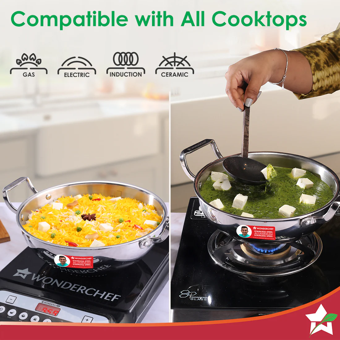 Stella Triply Stainless Steel Kadhai with Lid | 28 cm, 4.5 Litres | Compatible with Gas Stove, Induction, Ceramic Cooktop | Non-toxic | Heavy-duty Handle | 10-year Warranty - Image 4