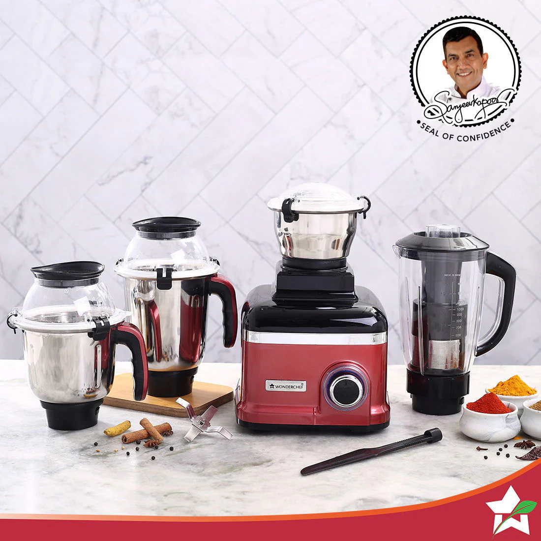 Sumo Rust DLX Mixer Grinder with 4 Stainless Steel Jars, 1000 W in Rust - Image 5