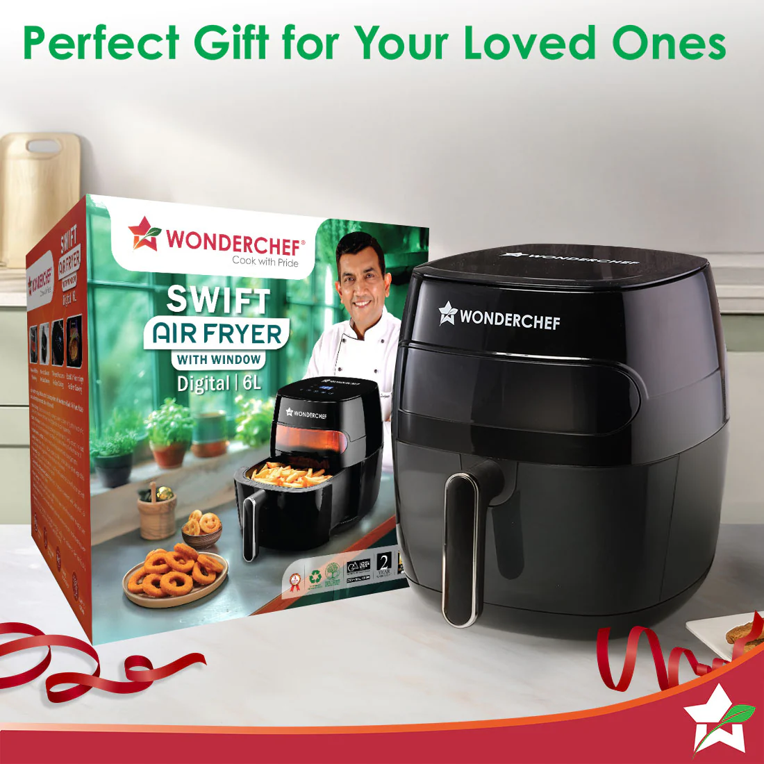Swift Digital Air Fryer with Window | 1350W, 6 Litres | Rapid Air Technology | 7 Pre-set Functions | Non-stick Basket | Auto Shut-off | Touch Screen | Fry, Bake, Grill, Roast | 2-Year Warranty | Black - Image 11
