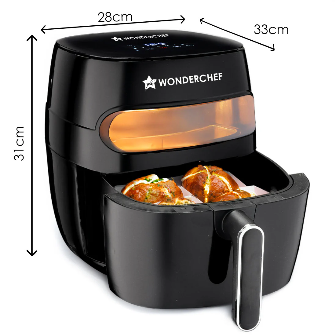 Swift Digital Air Fryer with Window | 1350W, 6 Litres | Rapid Air Technology | 7 Pre-set Functions | Non-stick Basket | Auto Shut-off | Touch Screen | Fry, Bake, Grill, Roast | 2-Year Warranty | Black - Image 3