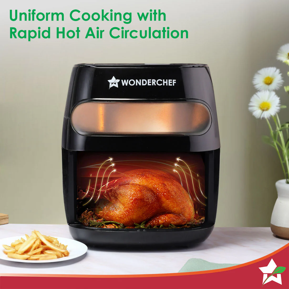 Swift Digital Air Fryer with Window | 1350W, 6 Litres | Rapid Air Technology | 7 Pre-set Functions | Non-stick Basket | Auto Shut-off | Touch Screen | Fry, Bake, Grill, Roast | 2-Year Warranty | Black - Image 6