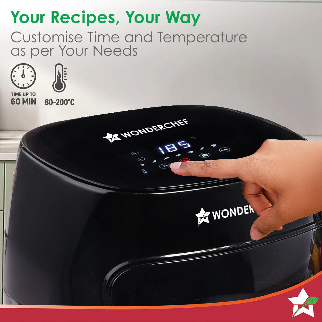 Swift Digital Air Fryer with Window | 1350W, 6 Litres | Rapid Air Technology | 7 Pre-set Functions | Non-stick Basket | Auto Shut-off | Touch Screen | Fry, Bake, Grill, Roast | 2-Year Warranty | Black - Image 9