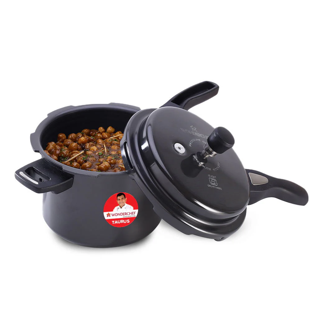 Taurus Hard Anodized 5L Outer Lid Pressure Cooker, SS Lid, Soft Touch Handles for Durability, Induction Friendly, Black, 5 year warranty, ISI Certified - Image 3