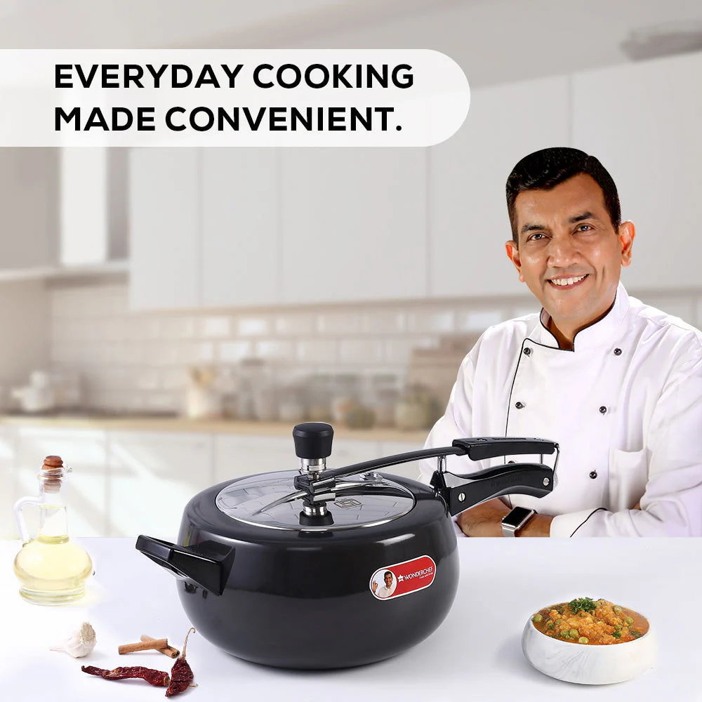 Taurus Hard Anodized 5L Inner Lid Pressure Cooker, SS Lid, Cool Touch Handles for Durability, Induction Friendly, Black, 5 year warranty, ISI Certified - Image 2