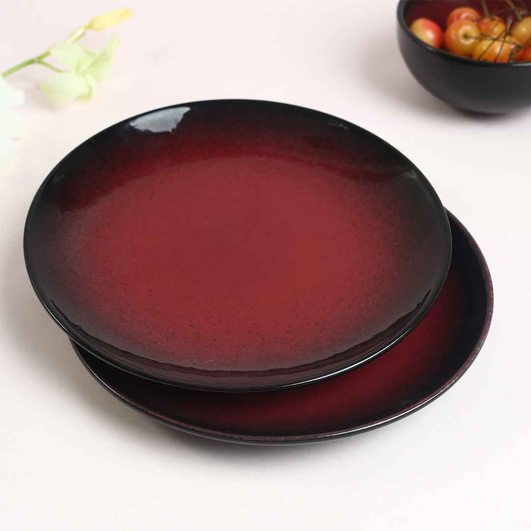 Teramo Red Glaze Dinner Plates Set of 2 - Image 6