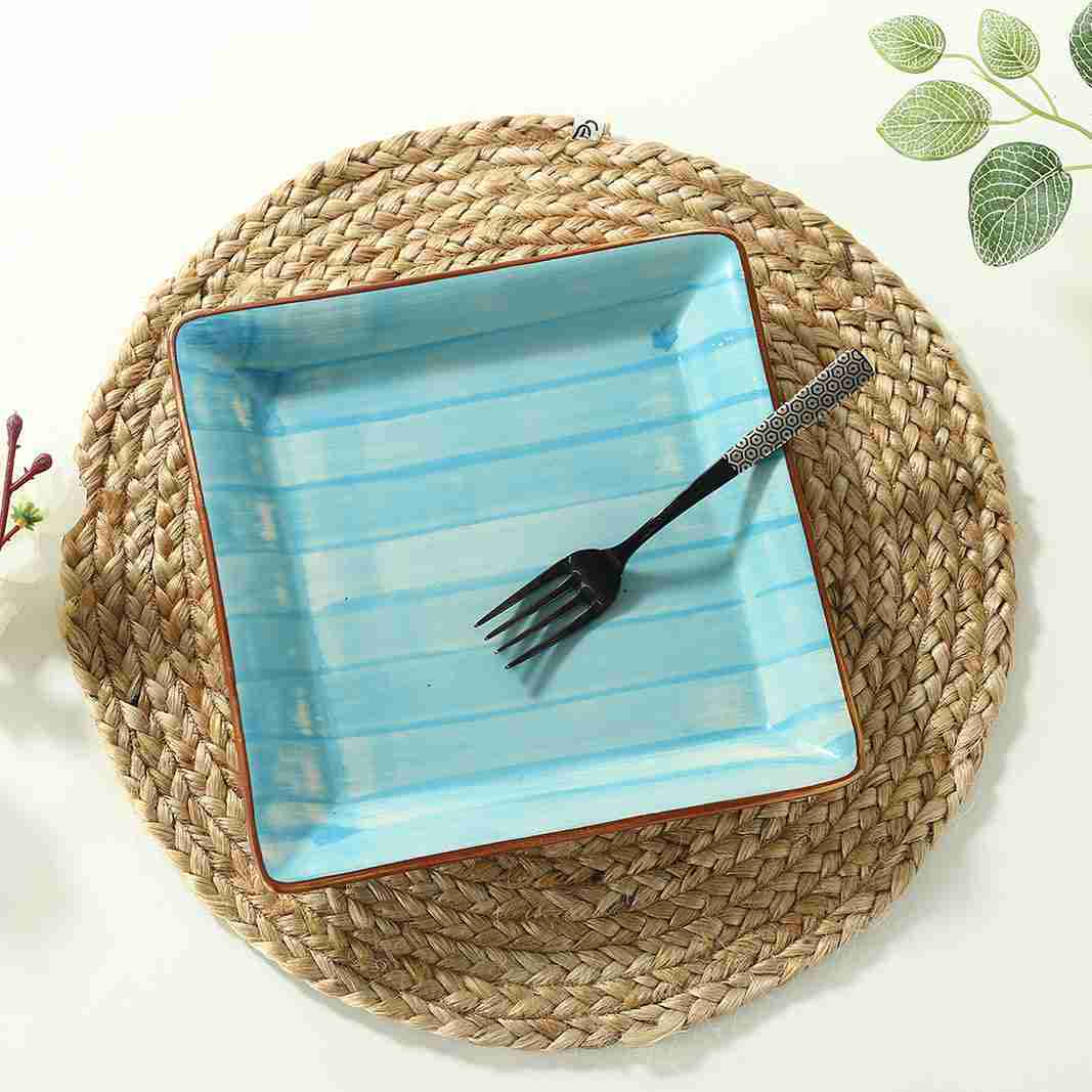 Teramo Square Platter Blue 1 Pc - Image 2