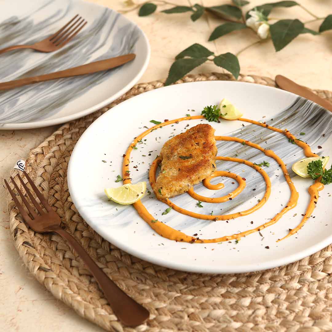 Teramo Stoneware 10" Dinner Plate - Marble White (Set of 2) - Image 2