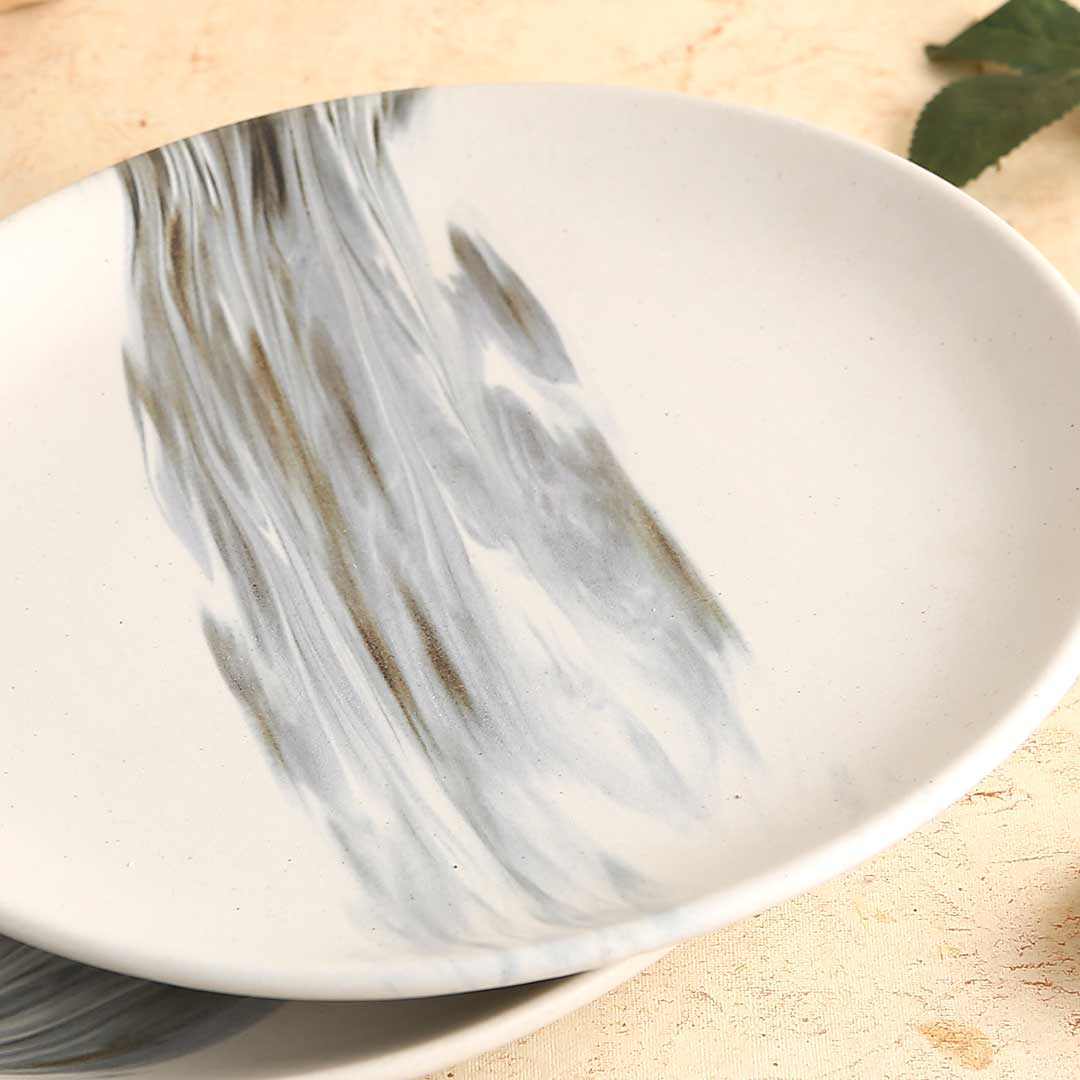 Teramo Stoneware 10" Dinner Plate - Marble White (Set of 2) - Image 5