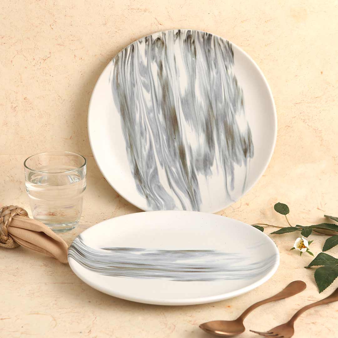 Teramo Stoneware 10" Dinner Plate - Marble White (Set of 2) - Image 6