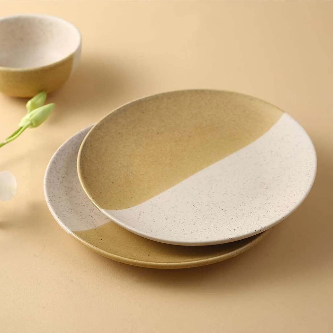 Teramo Yellow Dinner Plate set of 2 - Image 2