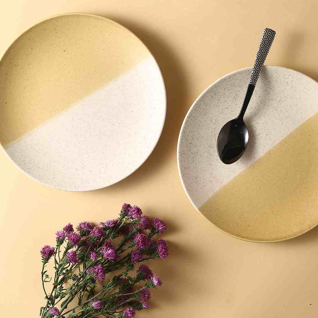 Teramo Yellow Quarter Plate set of 2 - Image 3