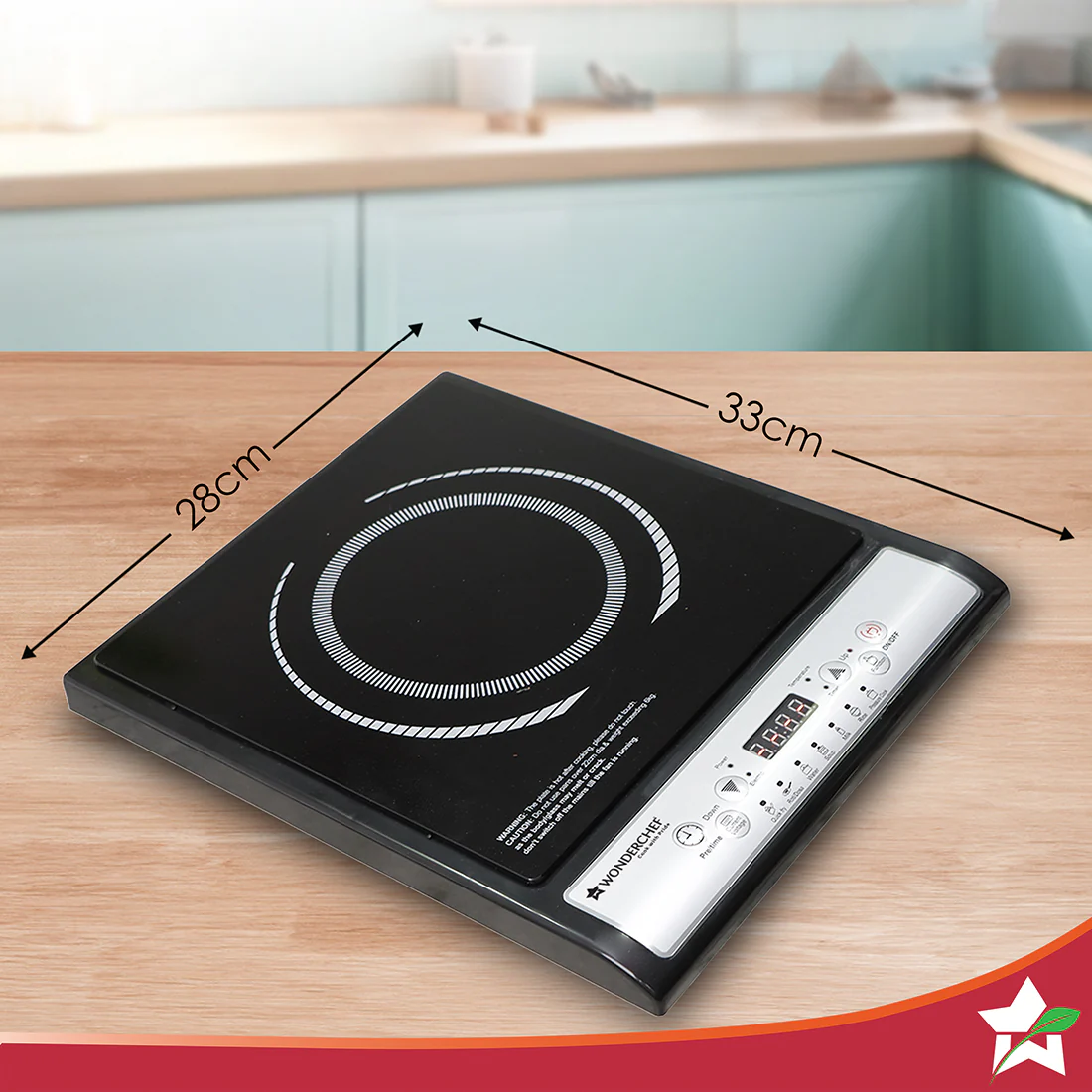 Torino Induction Cooktop with 11 Pre-set Cooking Menus|2000 Watt Induction Cooktop| Eco-friendly IGBT Technology|Crystal Glass Top Surface| LCD Digital Panel | Smart Touch Buttons|Compact & Portable Induction Cooktop| 2 Year Warranty - Image 3