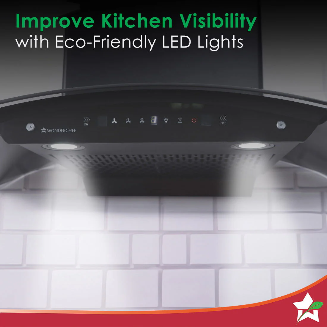 Ultima C-Line| 90cm |1200 m3/hr| Auto Clean| Curved Glass Chimney | Baffle Filter | Powerful Suction | Touch Control|3 Speed Motion Sensor Technology| Low Noise| 7 Year Warranty | Black - Image 7