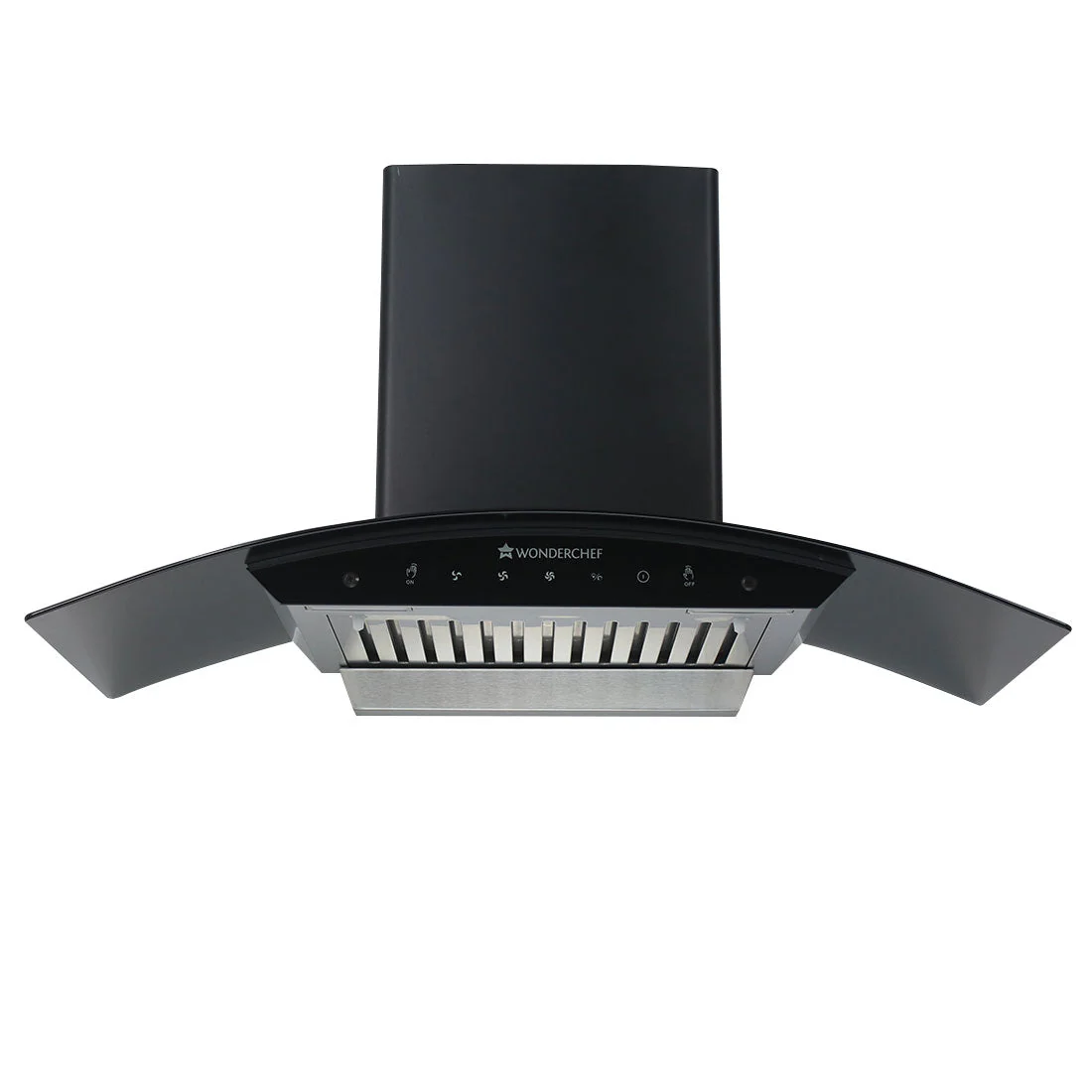 Ultima 90cm 1200 m3/hr Auto Clean Curved Glass Chimney | Baffle Filter | 1200M3/Hr powerful suction | Touch + 3 speed Motion Sensor control | Low Noise | 7 Year Warranty on Motor | 1 Year Comprehensive Warranty on Product | Black - Image 2