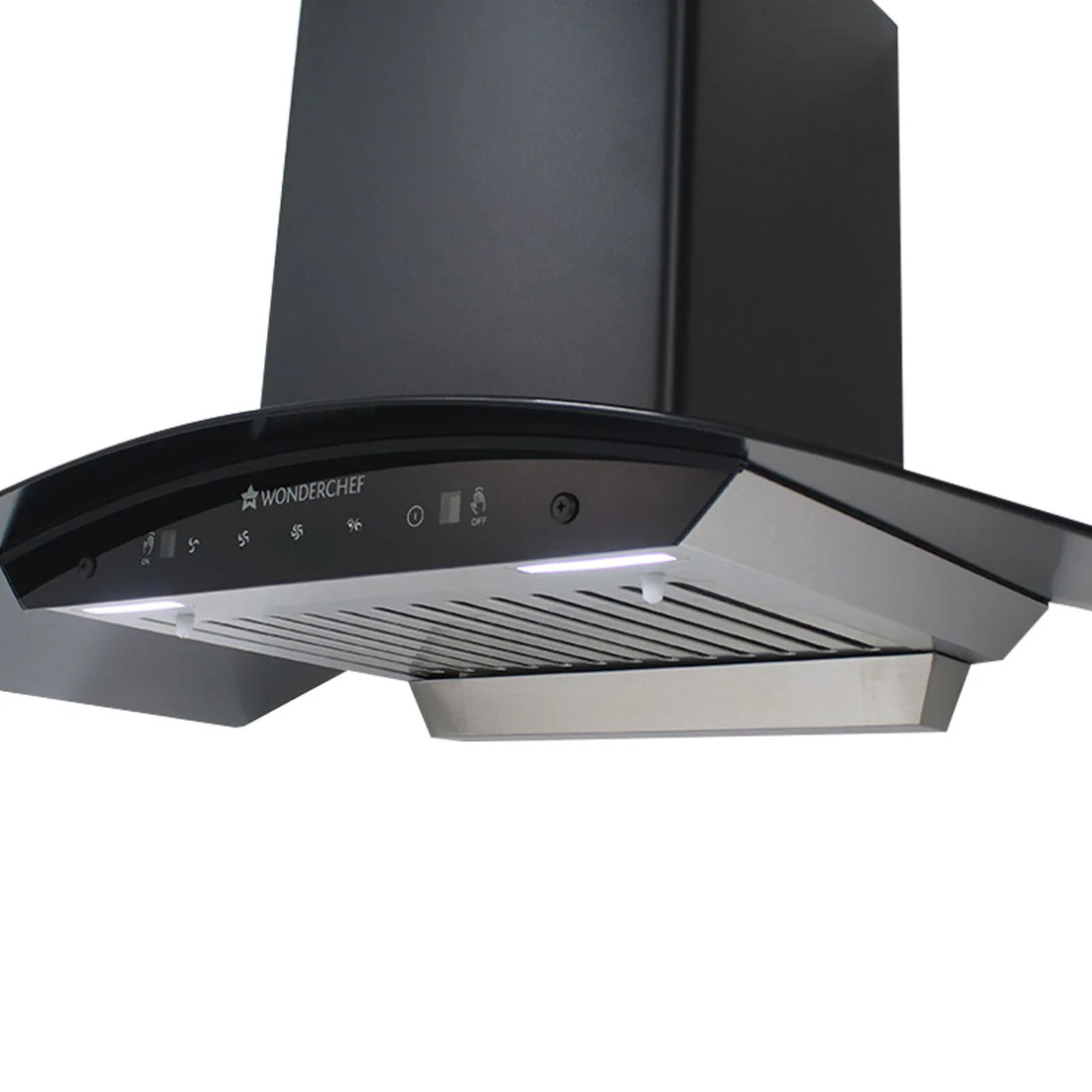 Ultima 90cm 1200 m3/hr Auto Clean Curved Glass Chimney | Baffle Filter | 1200M3/Hr powerful suction | Touch + 3 speed Motion Sensor control | Low Noise | 7 Year Warranty on Motor | 1 Year Comprehensive Warranty on Product | Black - Image 4