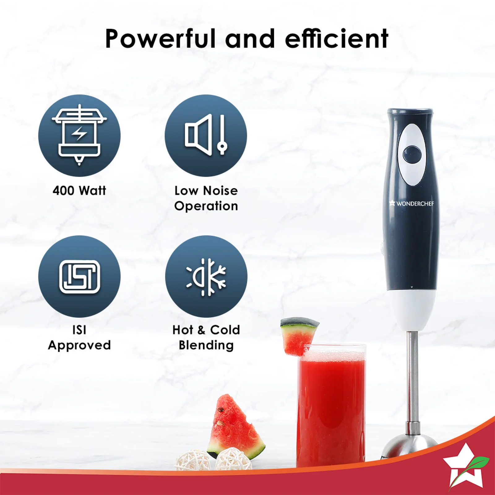 Ultima Plus Electric Hand Blender | Portable I Easy Control Grip | Hot & Cold Blending | 300W Powerful Motor | Single Push Button Operation | Sharp Food Grade Anti Rust Stainless Steel Blades | Detachable stem | 2 Year Warranty | Black - Image 2