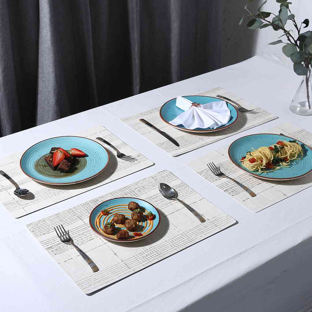 Valentina Reversible Checks & Textured Placemat Set of 6 - Image 2