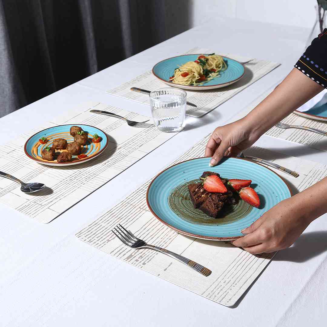 Valentina Reversible Checks & Textured Placemat Set of 6 - Image 3