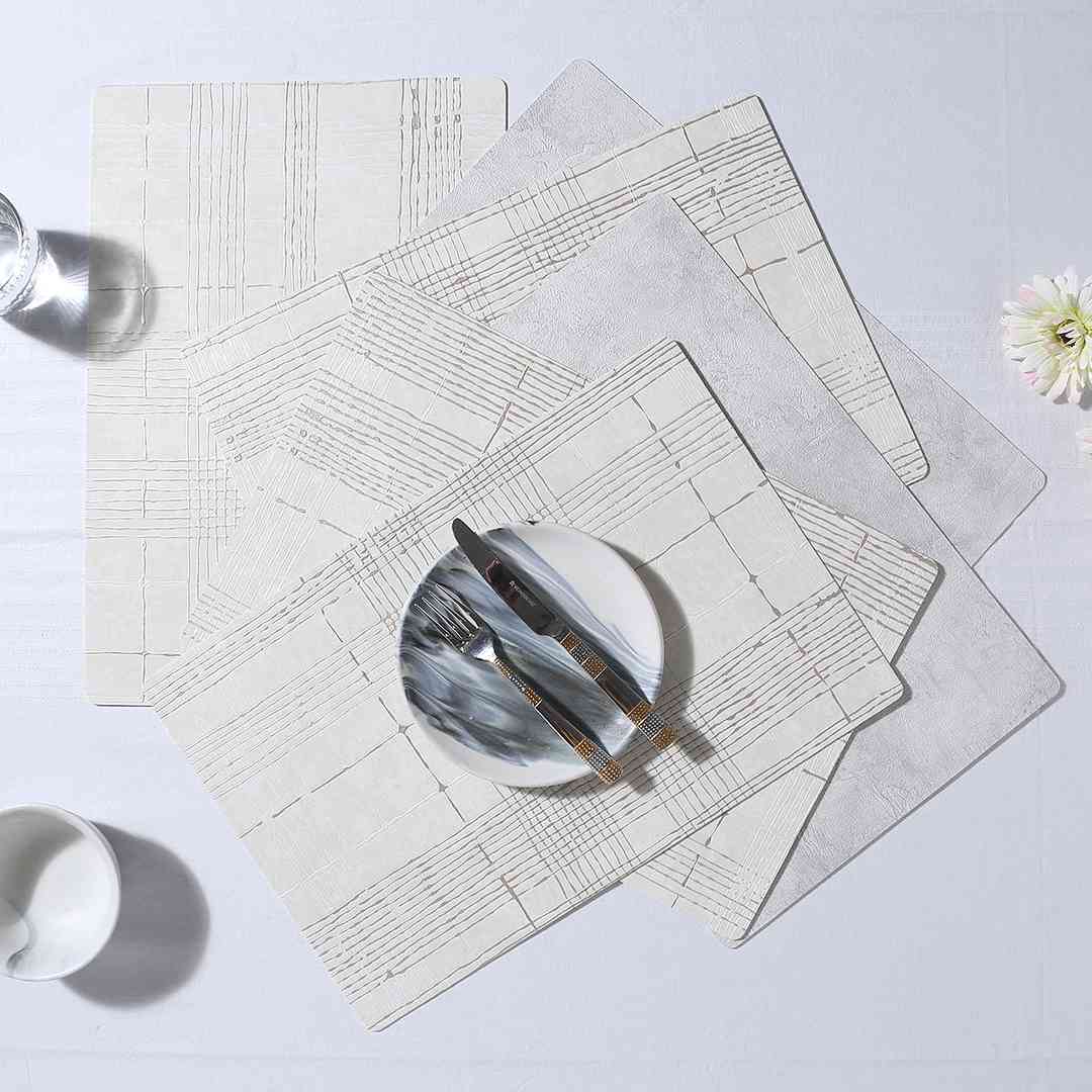 Valentina Reversible Checks & Textured Placemat Set of 6 - Image 4