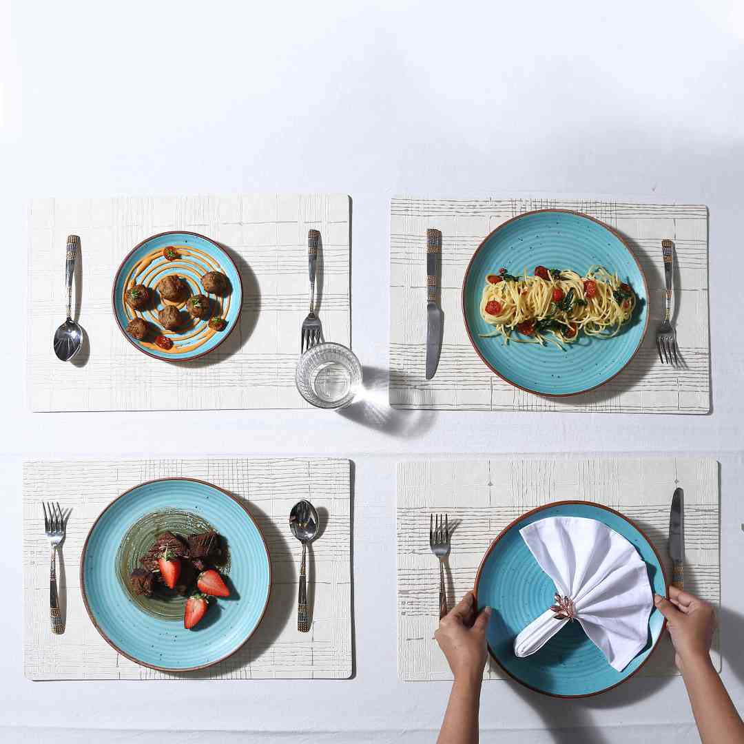 Valentina Reversible Checks & Textured Placemat Set of 6 - Image 8