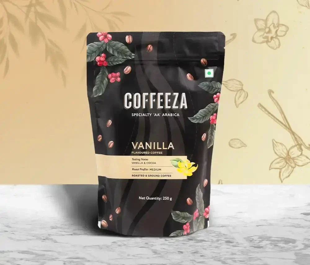Coffeeza Vanilla 100% Arabica Flavoured Ground Coffee - Image 4