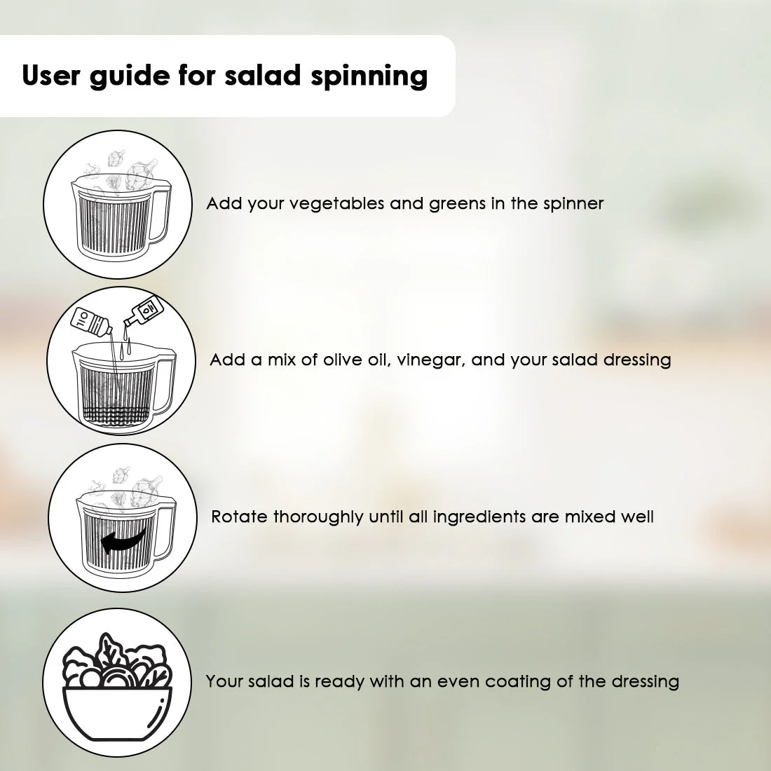Vegetable Cleaner and Salad Spinner, Removes Excess Water and Pesticides, Cleans Vegetables Thoroughly, Use for Mixing Salad with Dressing, Food-grade Plastic, Transparent Body - Image 7