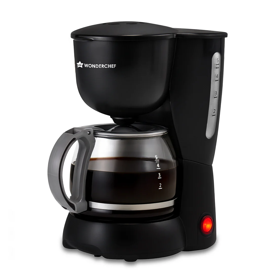 Veneto Brew Coffee Machine, 55W, 600 ml Borosilicate Glass Carafe Capacity, Brew 6 Cups at a Time, Keep-warm Mode, Anti-Drip System, 2-Yr Warranty, Black