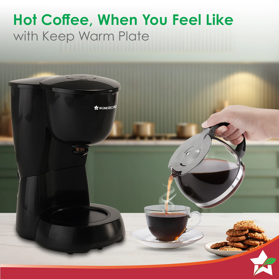 Veneto Brew Coffee Machine, 55W, 600 ml Borosilicate Glass Carafe Capacity, Brew 6 Cups at a Time, Keep-warm Mode, Anti-Drip System, 2-Yr Warranty, Black - Image 5