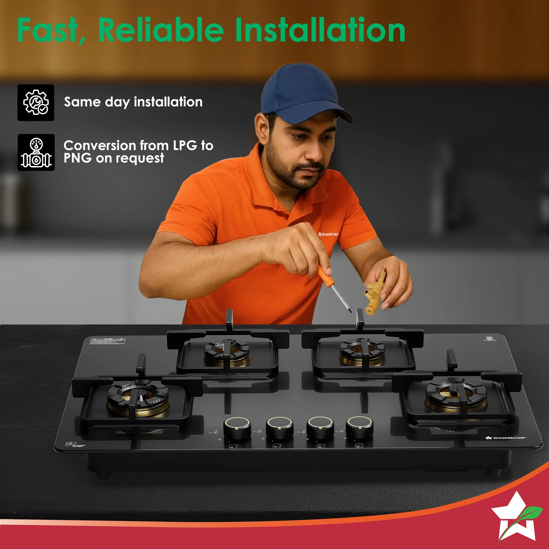 Venezia 4 Brass Burner Built-in Hob, 90cm x 52.5cm, LPG Gas Stove for Kitchen, ISI-approved 8mm Glass Top, Triple Ring Burners, No Lighter Required, Spill-proof Design, 5-Yr Warranty, Black - Image 8