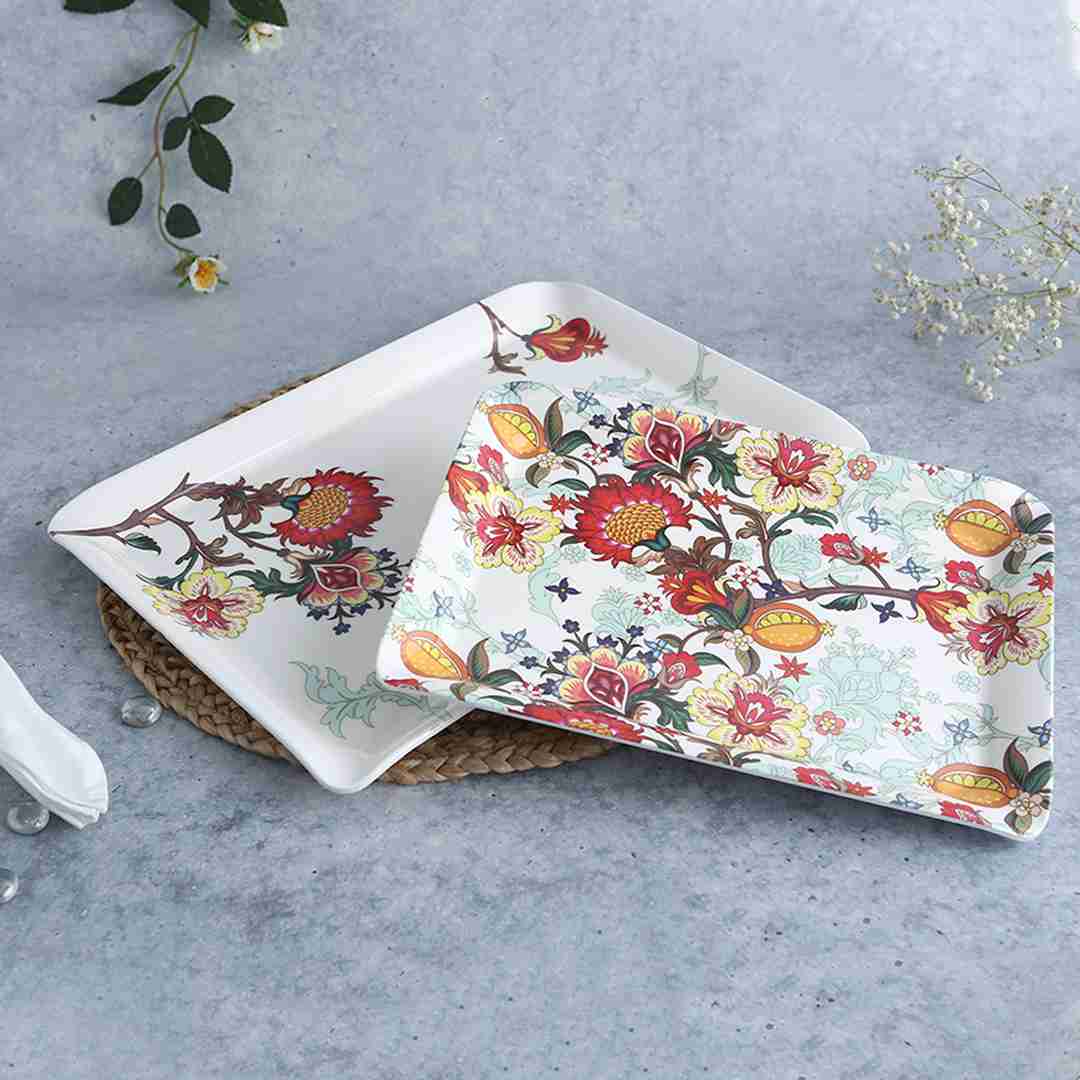 Venice Rectangular Tray - Red (Set of 2) - Image 3