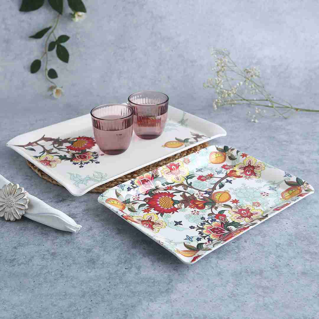 Venice Rectangular Tray - Red (Set of 2) - Image 4
