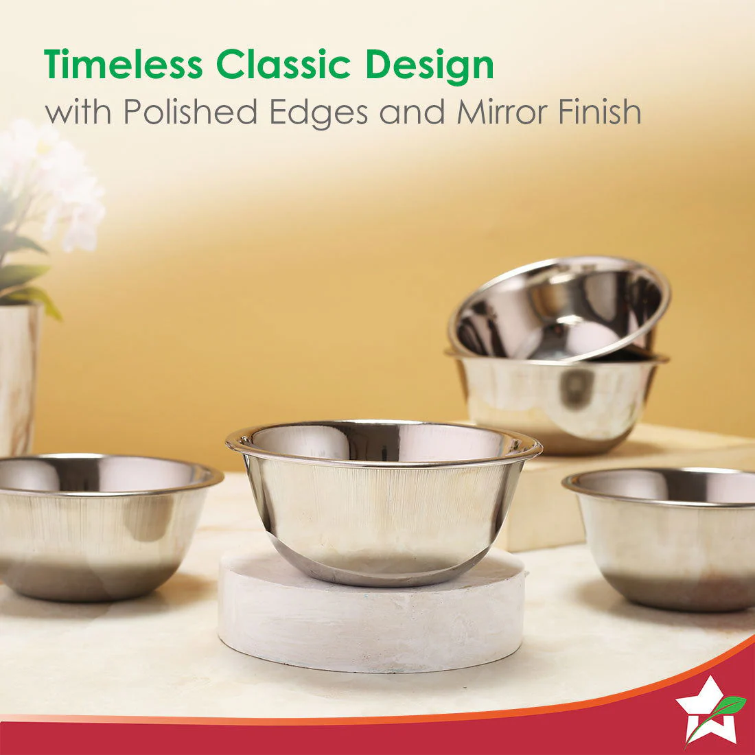 Venice Stainless Steel Bowl Set of 6 | Classic Design and Gloss Finish | 100% Food-grade Stainless Steel | Non-corrosive, Sturdy, Unbreakable | Serve vegetables, fruits, curd, dal, desserts - Image 5