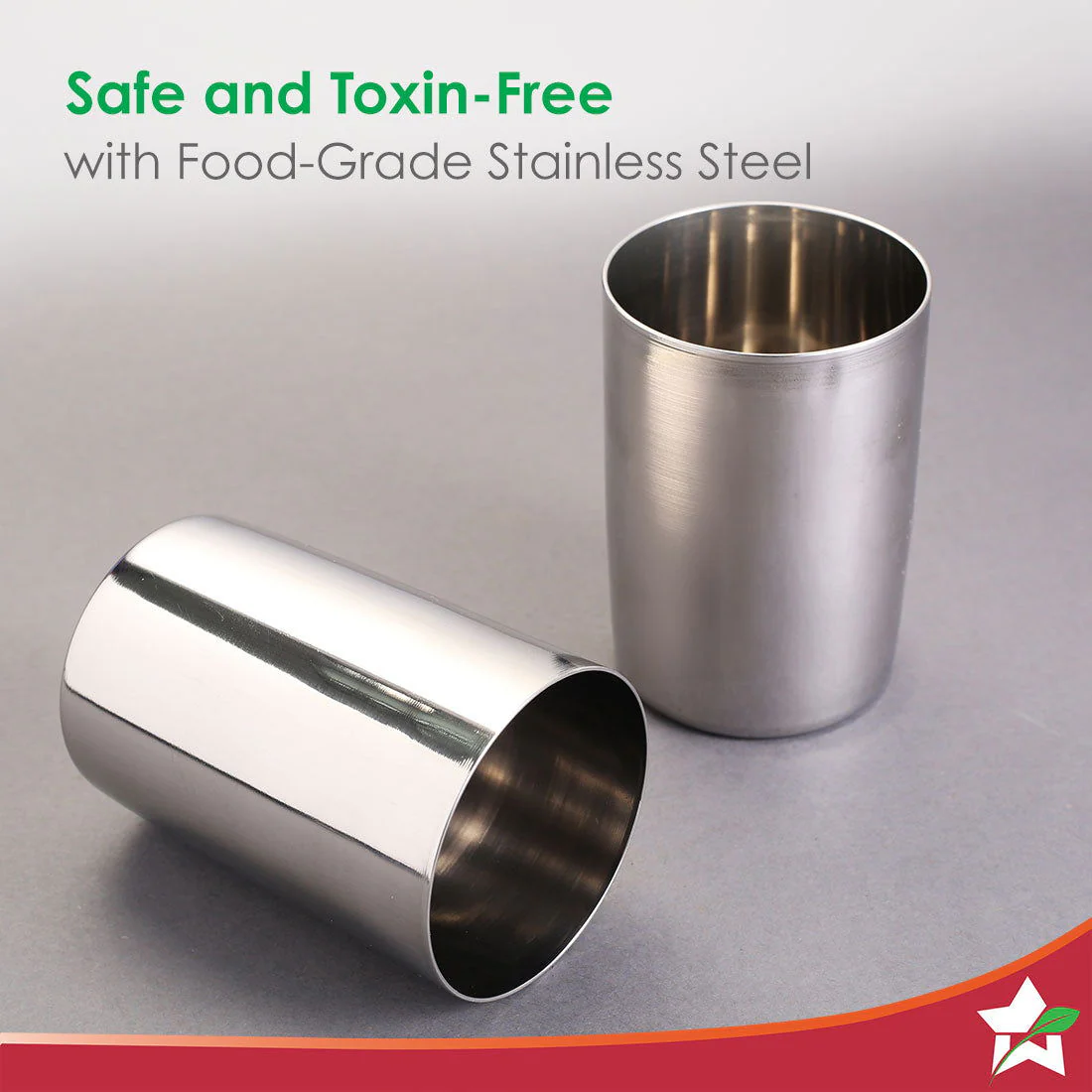 Venice Stainless Steel Glass Set of 6 | Classic Design and Gloss Finish | 100% Food-grade Stainless Steel | Non-corrosive, Sturdy and Unbreakable | Wide Neck and Rim | Easy to Clean - Image 3
