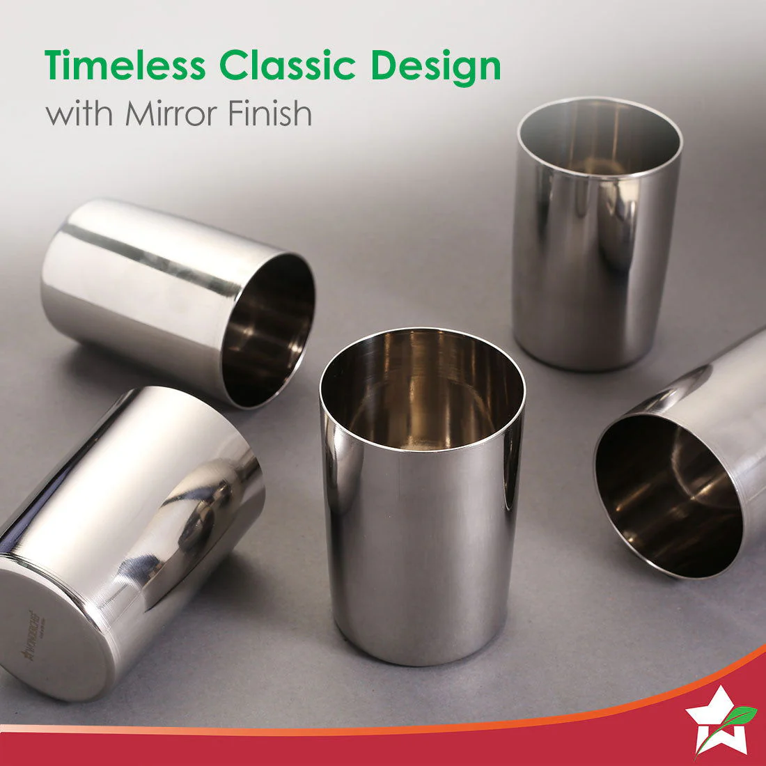 Venice Stainless Steel Glass Set of 6 | Classic Design and Gloss Finish | 100% Food-grade Stainless Steel | Non-corrosive, Sturdy and Unbreakable | Wide Neck and Rim | Easy to Clean - Image 6