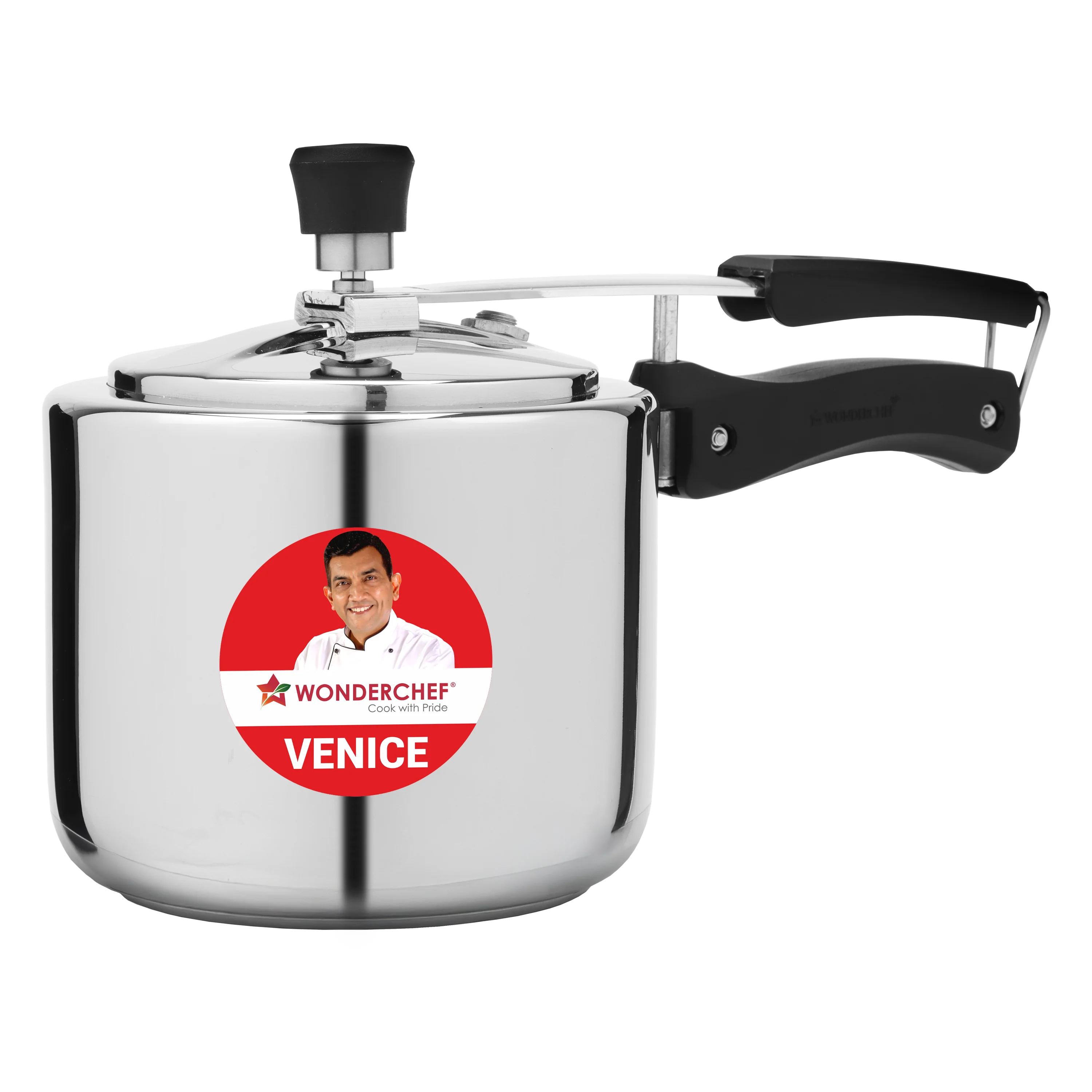 Venice Stainless-steel Inner Lid Pressure Cooker, 3 L for 4-5 People, Triply Bottom, Safe Gasket Release System, Compatible with Gas, Induction, Electric Stove, Easy to Clean, 5-Yr Warranty