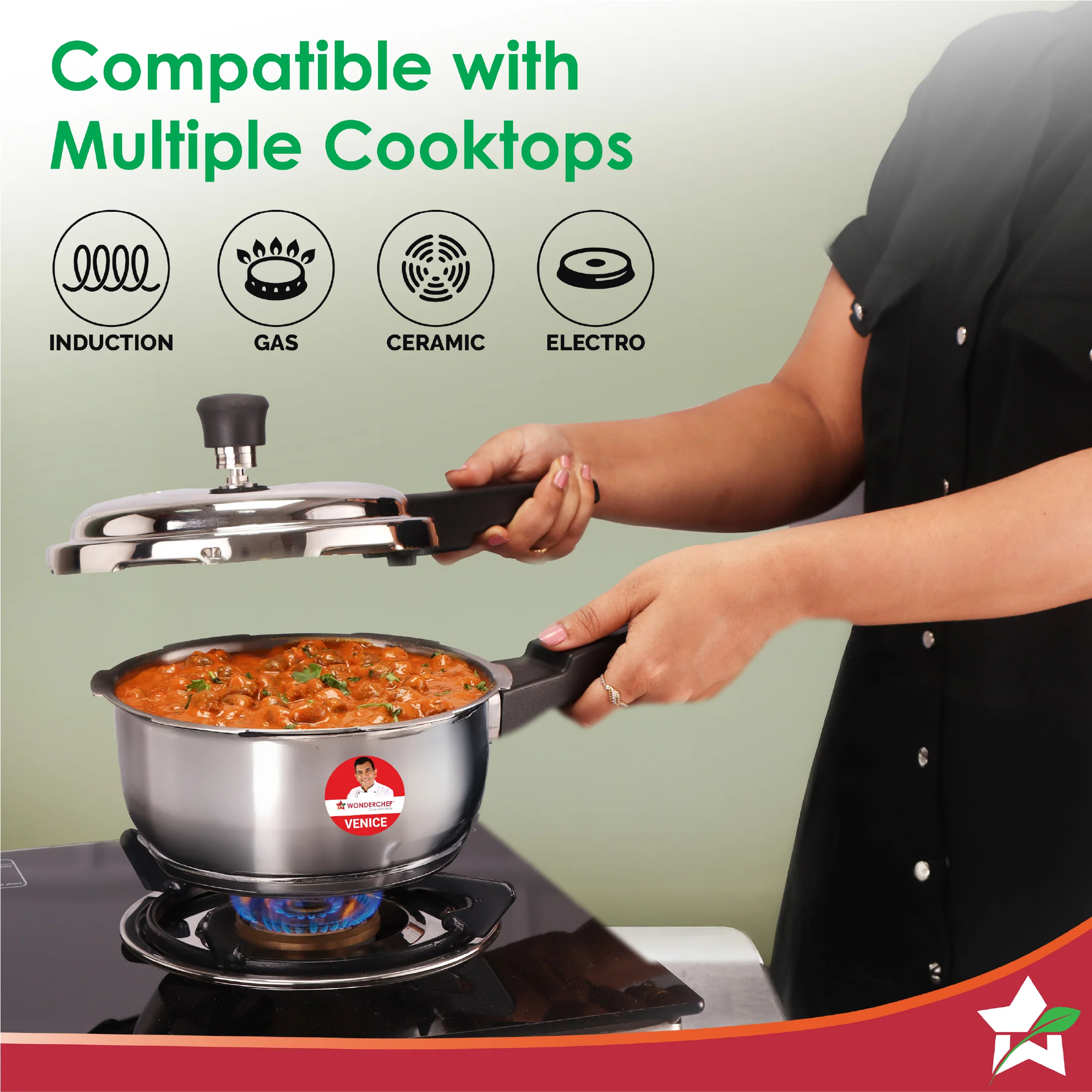 Venice Stainless-steel Pressure Cooker | 2L | Outer Lid | Triply Bottom | Safe Cooking | Compatible with Gas Stove, Induction, Ceramic, and Electric Stoves | ISI Certified | 5-Year Warranty - Image 4