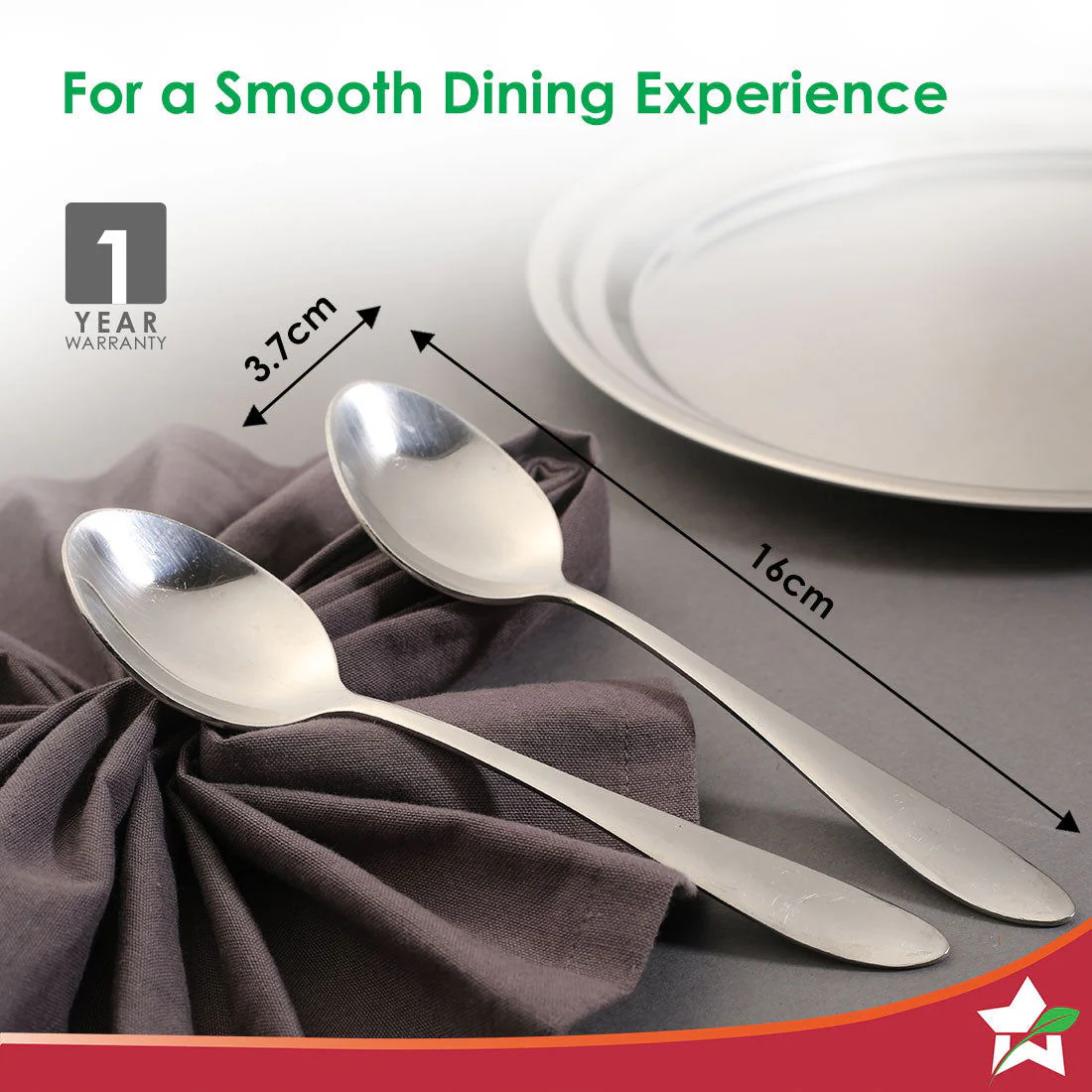 Venice Stainless Steel Spoon Set of 6 | Classic Design and Gloss Finish | 100% Food-grade Stainless Steel | Non-corrosive and sturdy | Unbreakable | Easy to Clean - Image 2