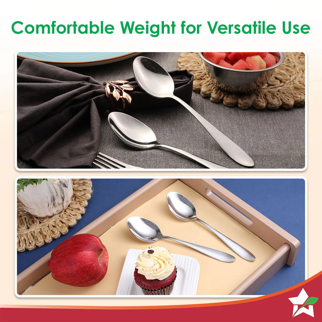 Venice Stainless Steel Spoon Set of 6 | Classic Design and Gloss Finish | 100% Food-grade Stainless Steel | Non-corrosive and sturdy | Unbreakable | Easy to Clean - Image 5