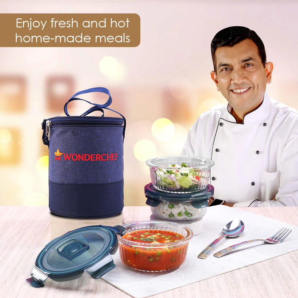 Verona Lunch Box Set of 3 Pcs, 400 ml, Leak Proof, Air Tight, Microwave Safe - Image 2