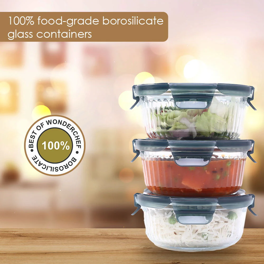 Verona Lunch Box Set of 3 Pcs, 400 ml, Leak Proof, Air Tight, Microwave Safe - Image 3