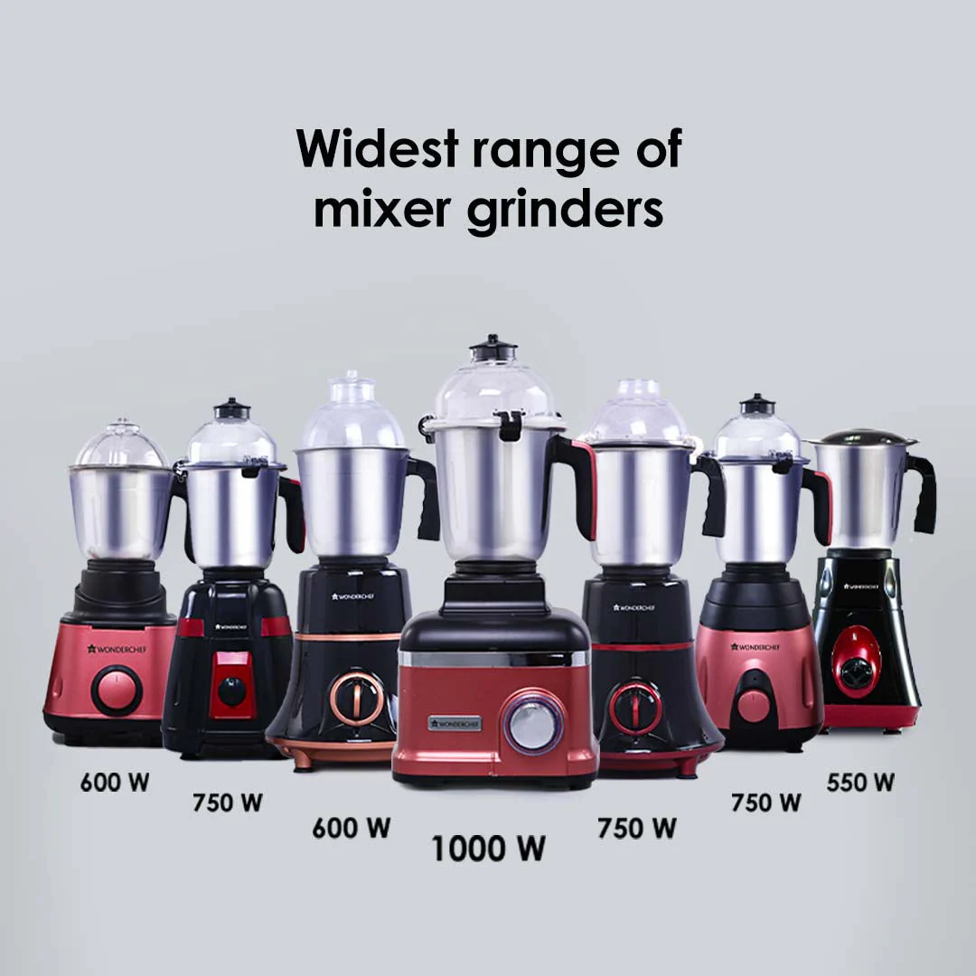 Wonderchef Renewed Vietri Mixer Grinder | 550W | 3 Anti-rust Stainless Steel Jars and Blades | 3-speed Knob - Image 15