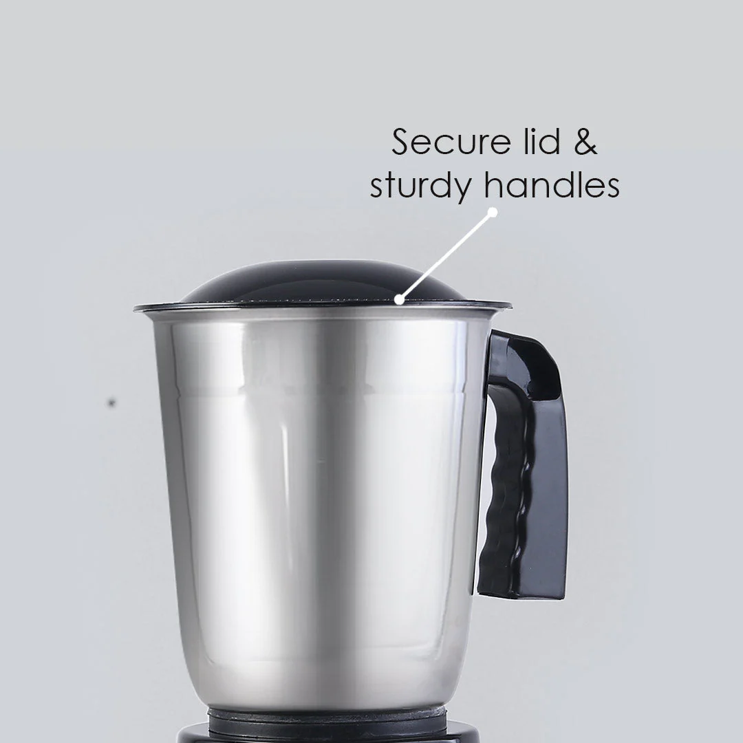 Wonderchef Renewed Vietri Mixer Grinder | 550W | 3 Anti-rust Stainless Steel Jars and Blades | 3-speed Knob - Image 5