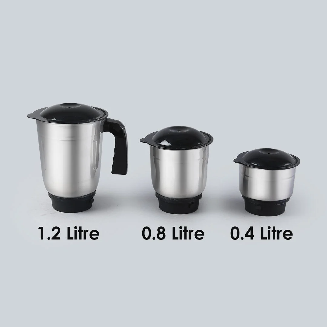 Wonderchef Renewed Vietri Mixer Grinder | 550W | 3 Anti-rust Stainless Steel Jars and Blades | 3-speed Knob - Image 6