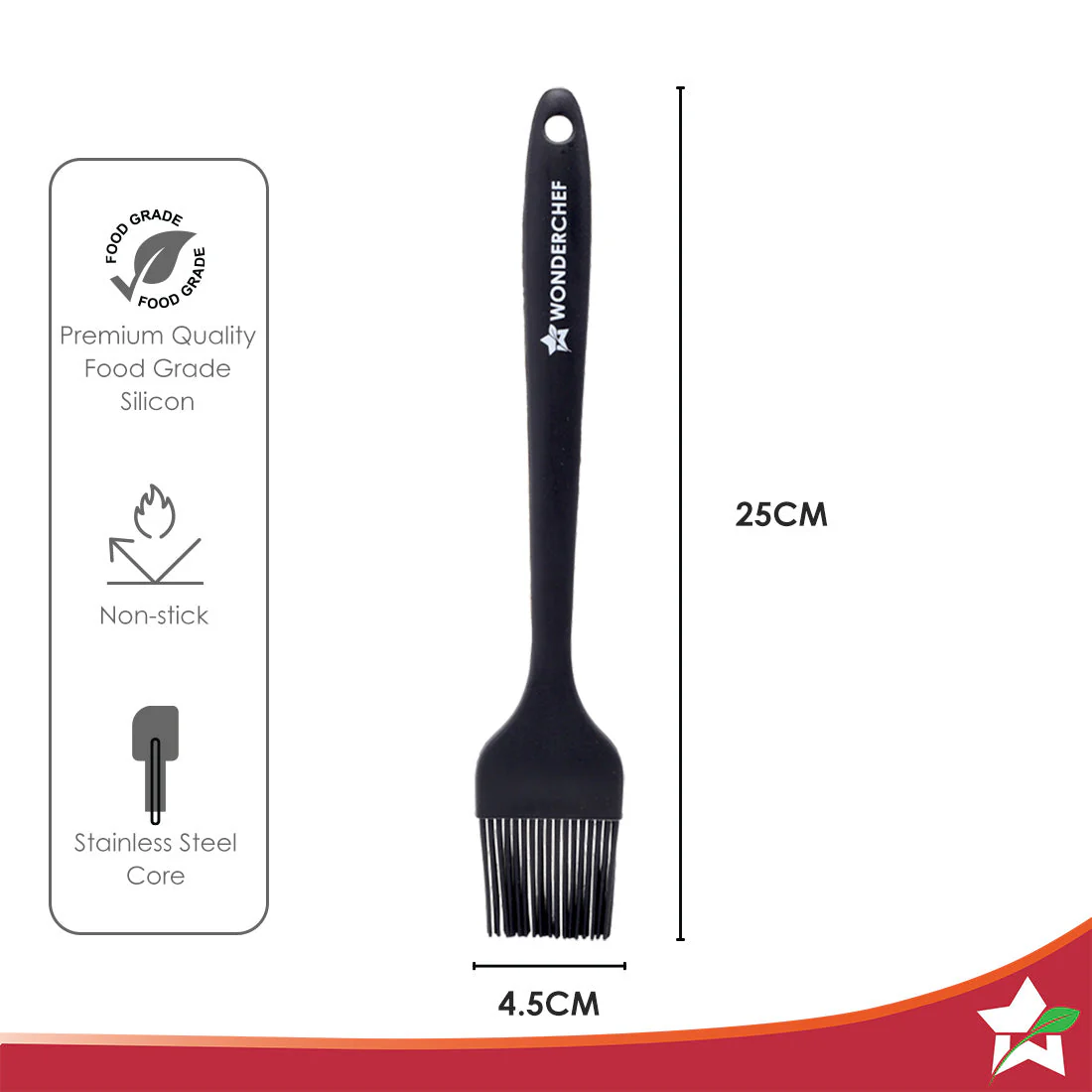 Waterstone Silicon Brush | Stainless Steel Core | High Holding Capacity for Sauces, Glazes, Butter, Oils, Marinades | Even Coverage | Basting for BBQ/Grilling, Tandoor, Cooking, Baking - Image 2
