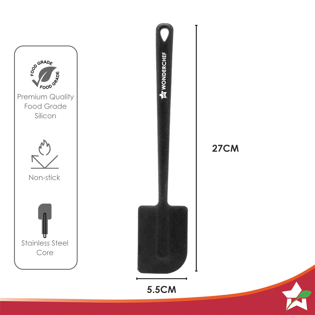 Waterstone Silicon Spatula | Stainless Steel Core | Food Grade Silicone | Unique Angle | Use for Flipping, Turning, Scrapping, Mixing | Non-stick, Flexible, Heat Resistant, Stylish Design - Image 2