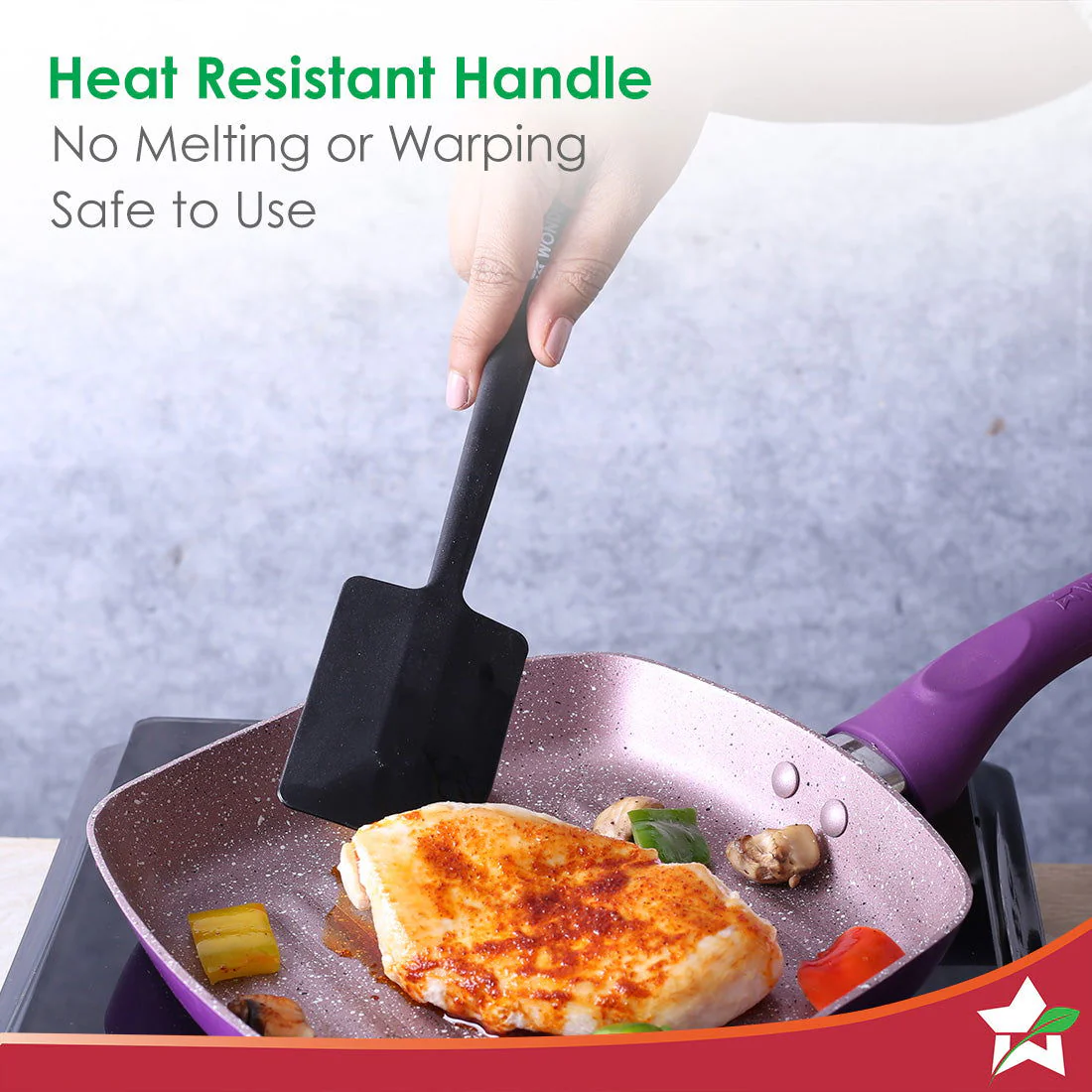 Waterstone Silicon Spatula | Stainless Steel Core | Food Grade Silicone | Unique Angle | Use for Flipping, Turning, Scrapping, Mixing | Non-stick, Flexible, Heat Resistant, Stylish Design - Image 5